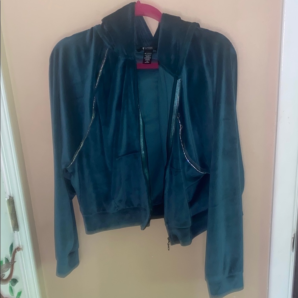 Victoria's Secret Blue Bomber Jacket Casual Style